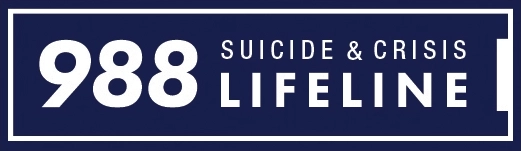blue banner with 988 suicide & crisis lifeline