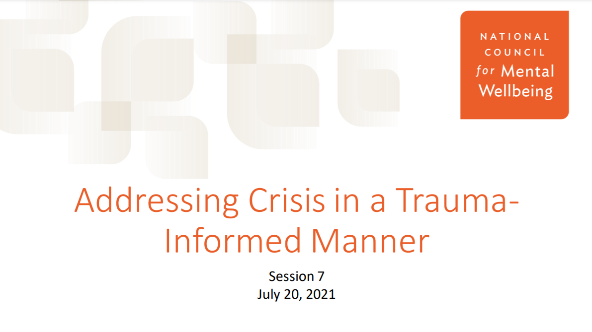 addressing crisis in a trauma-informed manner slide image