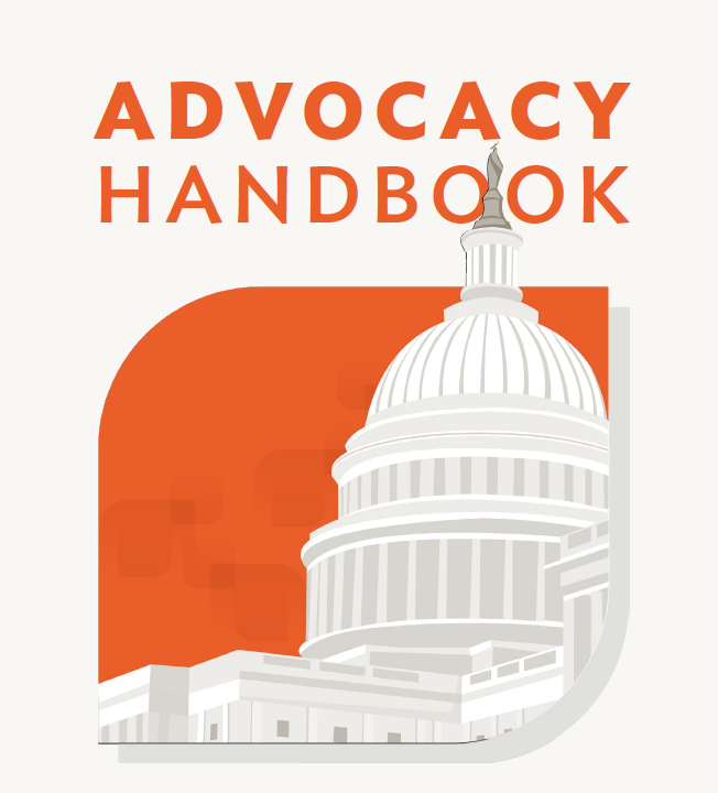 advocacy handbook cover image showing the US capitol building