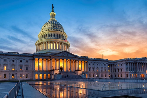 US Capitol Building at sunset