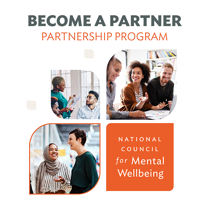 partnership program graphic showing diverse smiling people working together