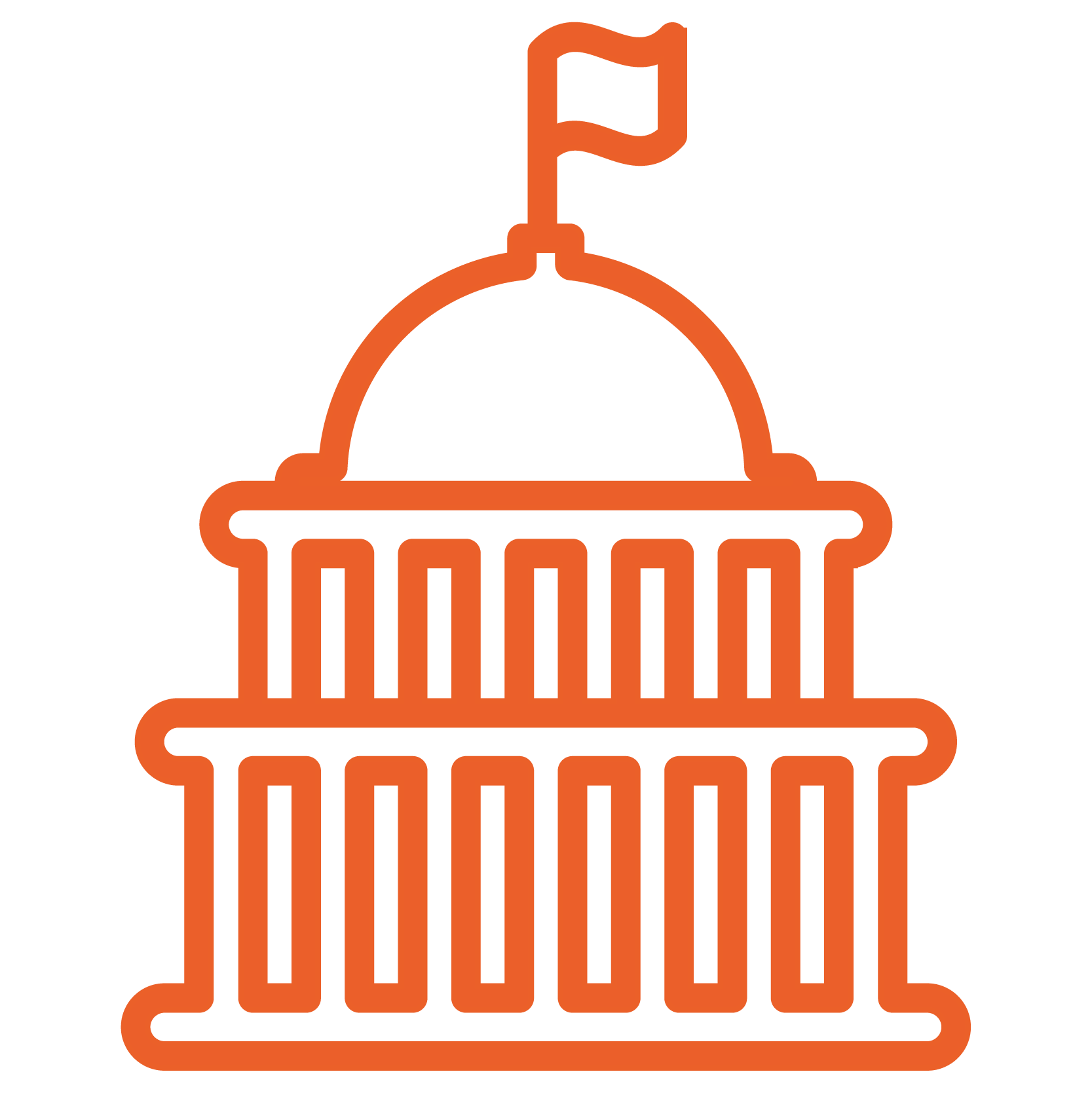 orange icon showing the us capitol building