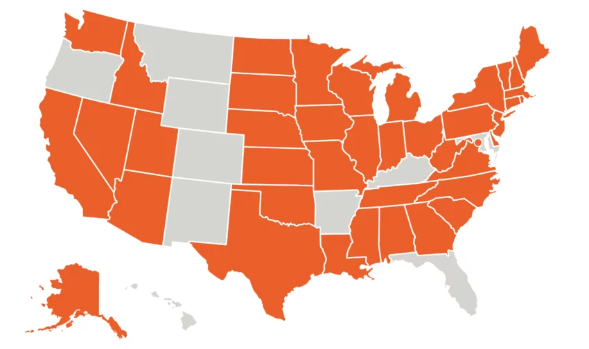 map of US states with mental health awareness month proclamations