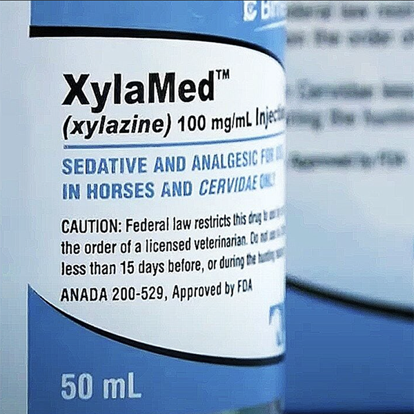 closeup of a bottle of xylazine