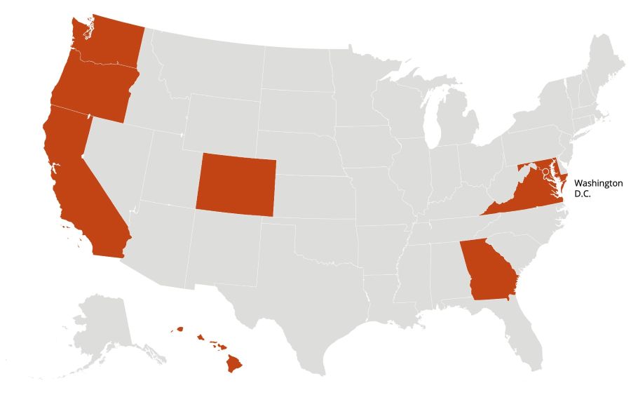 map showing the accelerator locations