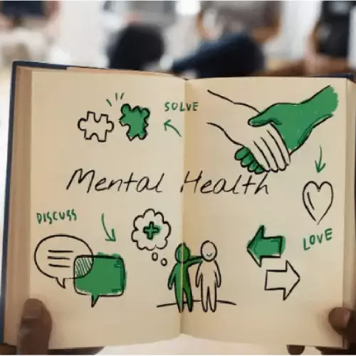 Notebook showing mental health advice