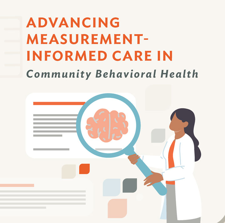 image of the cover of the report with report title and a woman holding a magnifying glass over a brain