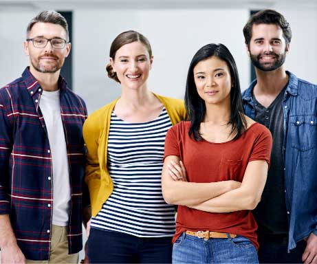 a group of young people facing the camera