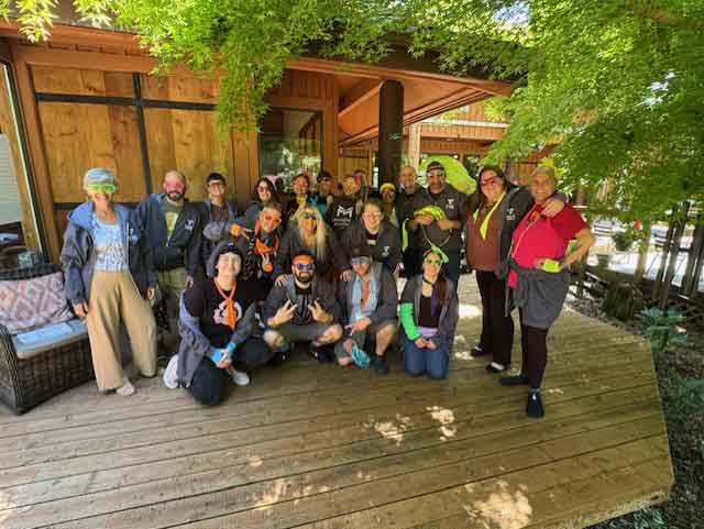 group shot of a group of adults outside
