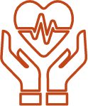 hands holding heart icon