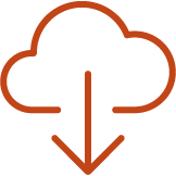 icon with a cloud and a down arrow