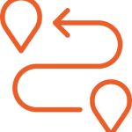 icon of an arrow between two location pins